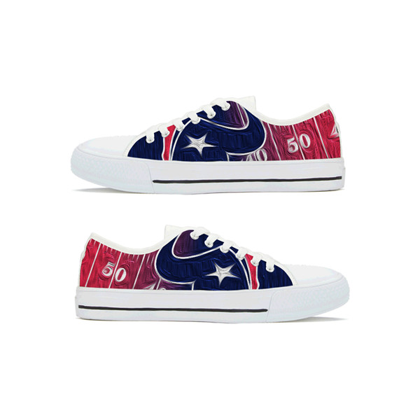 Women's Houston Texans Low Top Canvas Sneakers 004